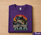 Reel Cool Dad Fishing Shirt Funny Bass Fisherman Tee Cool Dad Gift Papa Fathers Day Birthday Husband Fishing Lover Shirt