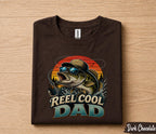 Reel Cool Dad Fishing Shirt Funny Bass Fisherman Tee Cool Dad Gift Papa Fathers Day Birthday Husband Fishing Lover Shirt