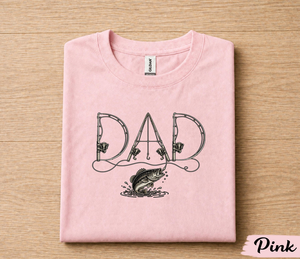 Dad Fishing Shirt Funny Papa Gift T-Shirt, Fishing Rod Dad Tee, Fathers Day Gift for Husband, Birthday Present for Dad Fisherman Shirt