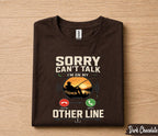 Sorry Can't Talk I'm On My Other Line Fishing Shirt Funny Fisherman Tee, Vintage Sunset Angler T-Shirt, Fathers Day Gift Dad Papa