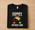 Sorry Can't Talk I'm On My Other Line Fishing Shirt Funny Fisherman Tee, Vintage Sunset Angler T-Shirt