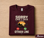 Sorry Can't Talk I'm On My Other Line Fishing Shirt Funny Fisherman Tee, Vintage Sunset Angler T-Shirt, Fathers Day Gift Dad Papa