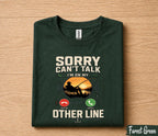 Sorry Can't Talk I'm On My Other Line Fishing Shirt Funny Fisherman Tee, Vintage Sunset Angler T-Shirt, Fathers Day Gift Dad Papa