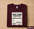 Just A Dad Who Always Came Back With The Milk Shirt Funny Dad Joke Tee, Legendary Father Receipt Design T-Shirt Fathers Day Gift