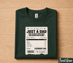 Just A Dad Who Always Came Back With The Milk Shirt Funny Dad Joke Tee, Legendary Father Receipt Design T-Shirt Fathers Day Gift