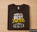 Worlds Best Farter I Mean Father Shirt Funny Dad Joke Tee, Fathers Day Gift for Husband Papa, Sarcastic Dad Humor T-Shirt