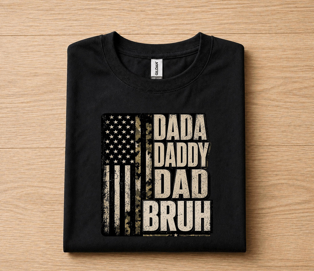 Dada Daddy Dad Bruh Shirt Funny Dad Life Tee, American Flag Dad T-Shirt