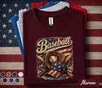 Patriotic Baseball Shirt, American Flag Baseball Tee, Vintage 4th of July Baseball Fan Shirt, USA Sports Lover Gift Top Forth of July