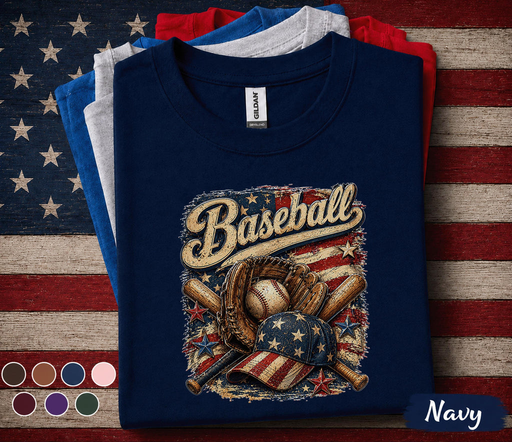 Patriotic Baseball Shirt, American Flag Baseball Tee, Vintage 4th of July Baseball Fan Shirt, USA Sports Lover Gift Top Forth of July
