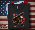 Patriotic Bigfoot Dabbing Shirt, American Flag Sasquatch Tee