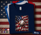 Patriotic Baseball Shirt, American Flag Baseball Tee, 4th of July Baseball Fan Shirt, USA Independence Day Sports Lover Gift Forth of Jul