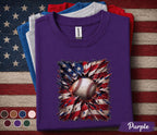 Patriotic Baseball Shirt, American Flag Baseball Tee, 4th of July Baseball Fan Shirt, USA Independence Day Sports Lover Gift Forth of Jul