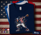 Patriotic Baseball Dabbing Shirt, American Flag Baseball Player Tee, Funny 4th of July Baseball Shirt, USA Sports Fan Gift Top Forth of July