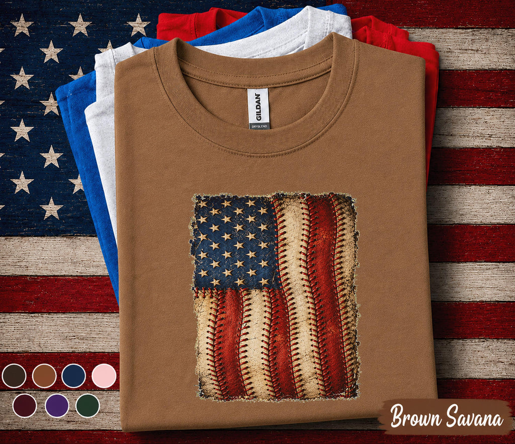 American Flag Baseball Shirt, Patriotic Baseball USA Tee, Vintage 4th of July Baseball Fan Shirt, Independence Day Sports Gift Forth of July