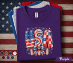 USA Popsicle Shirt, Patriotic Popsicle Tee, 4th of July Ice Cream Shirt, American Flag Summer Treat Independence Day Top Forth of July
