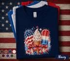 Patriotic Ice Cream Shirt, 4th of July Popsicle Tee, Red White Blue Dessert Shirt, Independence Day Summer Party Forth of July Top