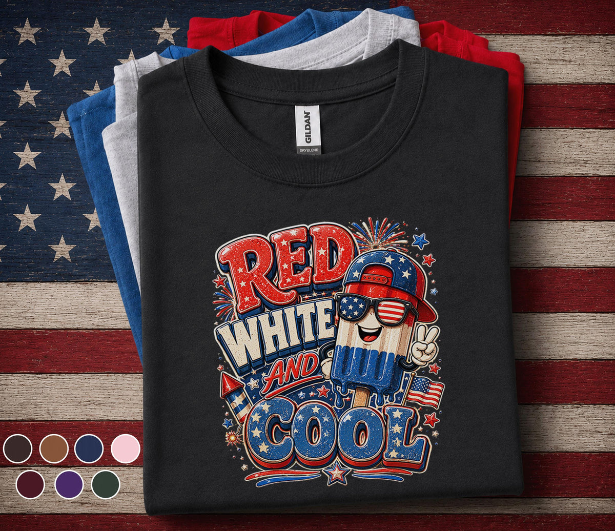Red White And Cool Shirt, Patriotic Popsicle 4th of July Tee