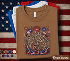 Patriotic Skeleton Shirt, 4th of July Skeleton Dance Tee, Funny USA Fireworks Shirt, Independence Day Party Forth of July Top