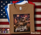 Chill The Fourth Out Raccoon Shirt, Funny 4th of July Raccoon Tee, Patriotic USA Shirt, Independence Day Fireworks Party Top Forth of July