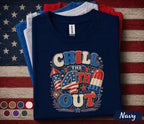 Chill The 4th Out Shirt, Funny 4th of July Popsicle Tee, Patriotic Independence Day Shirt, Red White Blue Summer Holiday Top Forth of July