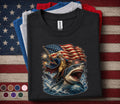 George Washington Riding Shark Shirt, Funny Patriotic 4th of July Tee