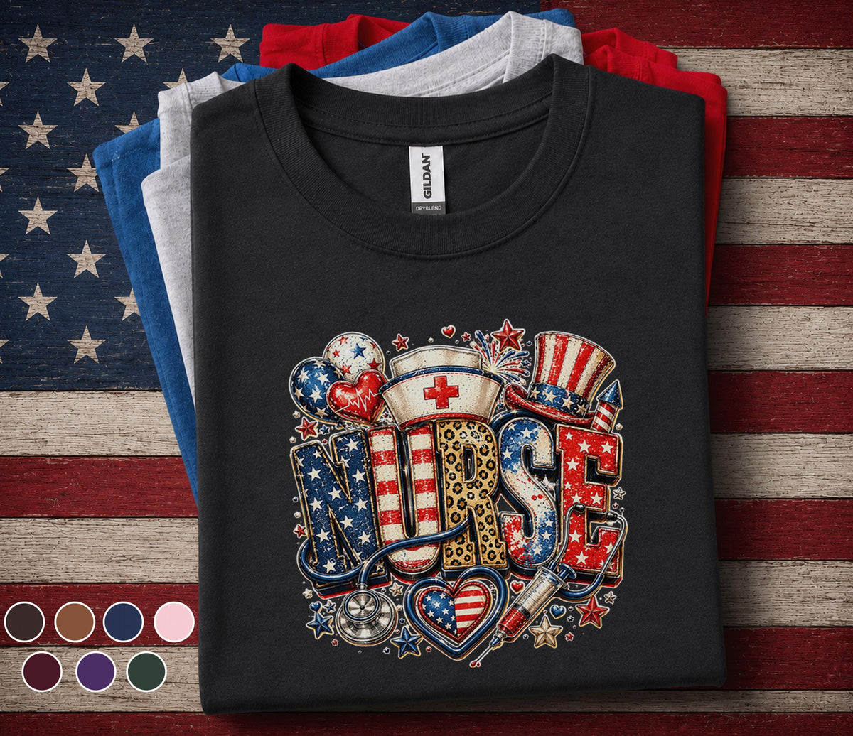 Patriotic Nurse Shirt, 4th of July Nurse Tee