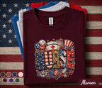 Patriotic Nurse Shirt, 4th of July Nurse Tee, American Flag Nursing Shirt, RN Independence Day Gift, Healthcare Worker Top Forth of July