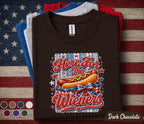 Here For The Wieners Shirt, Funny 4th of July Hot Dog Tee, Patriotic BBQ Party Shirt, Red White Blue Independence Day Top Forth of July