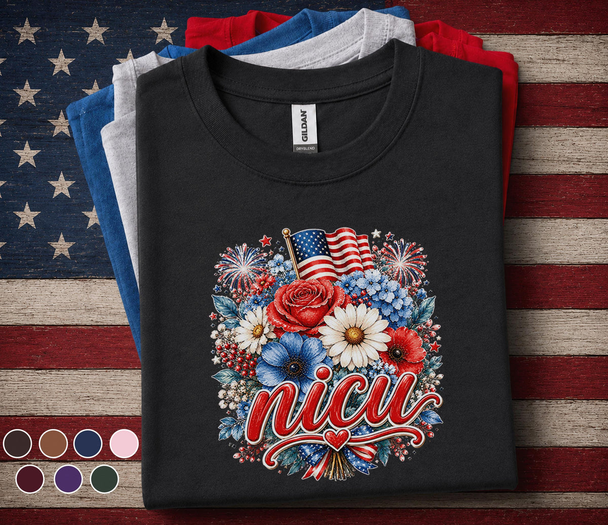 NICU Nurse Patriotic Shirt, 4th of July NICU Nurse Tee