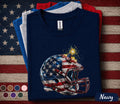 Patriotic Football Helmet Shirt, 4th of July Football Tee