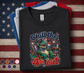 Chill The 4th Out Dinosaur Shirt, Funny 4th Of July T Rex Tee