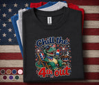 Chill The 4th Out Dinosaur Shirt, Funny 4th Of July T Rex Tee