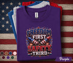 Freedom First Safety Third Shirt, Funny 4th Of July Fireworks Tee, Patriotic Independence Day Shirt, USA Freedom Celebration Forth of July