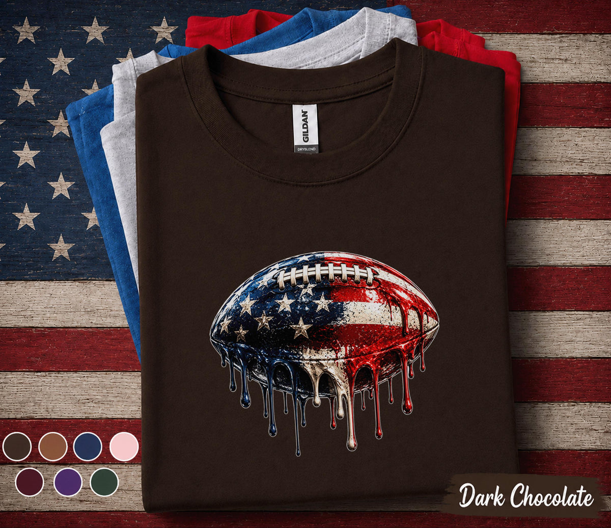 Patriotic Football Shirt, Kids Youth Boy 4th Of July Football Tee American Flag Football Shirt, USA Sport Fan Independence Day Forth of July