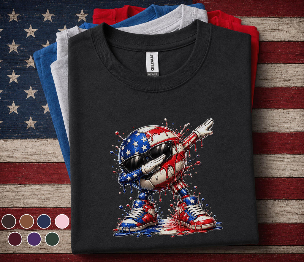 Patriotic Dabbing Soccer Shirt, 4th Of July Soccer Tee