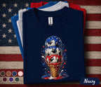 Patriotic Soccer Ice Cream Shirt, 4th Of July Soccer Tee, American Flag Soccer Lover Shirt, USA Independence Day Forth of July