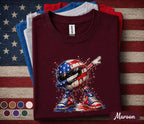 Patriotic Dabbing Soccer Shirt, 4th Of July Soccer Tee, American Flag Soccer Player Shirt, USA Independence Day Sports Top Forth of July