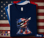 Patriotic Dabbing Soccer Shirt, 4th Of July Soccer Tee, American Flag Soccer Player Shirt, USA Independence Day Sports Top Forth of July