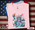 Statue Of Liberty Bubble Gum Shirt, Patriotic 4th Of July Tee