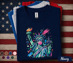 Statue Of Liberty Bubble Gum Shirt, Patriotic 4th Of July Tee, American Independence Day Graphic, USA Freedom Celebration Top Forth of July