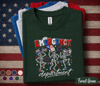 Emergency Department 4th Of July Shirt, Funny ER Nurse Skeleton Tee, Patriotic Emergency Room Staff Shirt, Independence Gift Forth of July