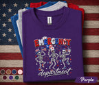Emergency Department 4th Of July Shirt, Funny ER Nurse Skeleton Tee, Patriotic Emergency Room Staff Shirt, Independence Gift Forth of July