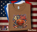4th Of July Basketball Shirt, Patriotic Basketball Tee, USA Flag Sports Shirt, Forth of July Hoops Fan Gift, American Basketball Top
