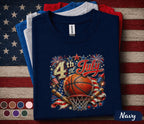 4th Of July Basketball Shirt, Patriotic Basketball Tee, USA Flag Sports Shirt, Forth of July Hoops Fan Gift, American Basketball Top