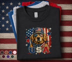 Patriotic Golden Retriever Shirt, USA Dog Lover 4th Of July Tee