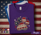 Patriotic Paw Print Shirt, 4th Of July Dog Lover Tee, American Flag Paw Print Shirt, USA Pet Mom Gift, Forth of July Puppy Lover Top