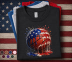 Patriotic Basketball Shirt 4th Of July Tee, USA Flag Basketball Lover Gift