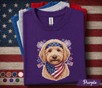 Patriotic Goldendoodle Shirt, 4th Of July Dog Lover Tee, American Flag Doodle Dog Shirt, USA Puppy Mom Gift, Forth of July Pet Top