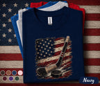Patriotic Hockey Shirt, American Flag Hockey Tee, 4th Of July Hockey Player Shirt, USA Sports Fan Independence Day Gift Forth of July