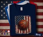 Patriotic Basketball Shirt, American Flag Basketball Tee, 4th Of July Basketball Player Shirt, USA Sports Fan Forth of July Gift